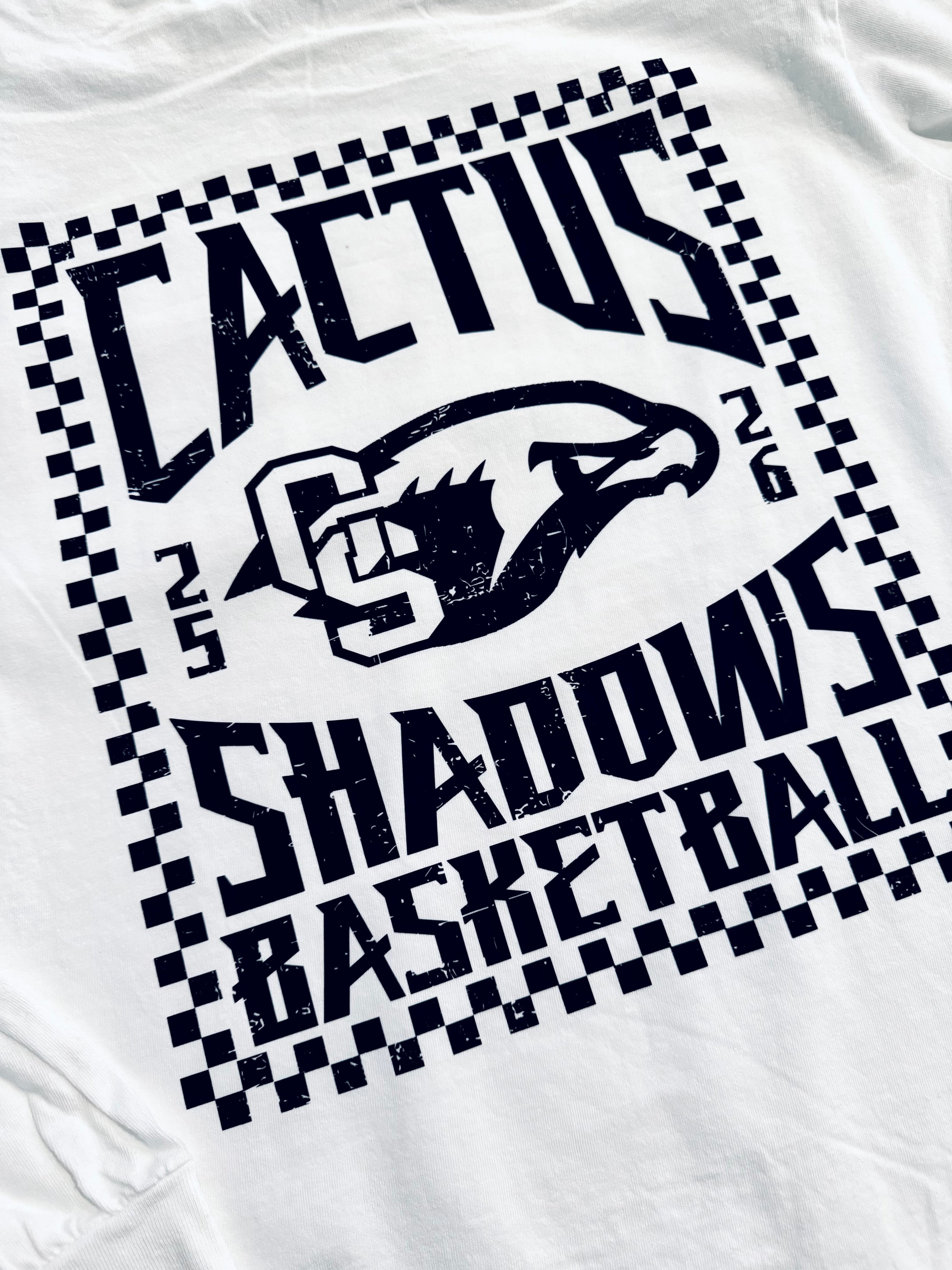 Checkered Falcons Long Sleeve Shirt (White w/Black)