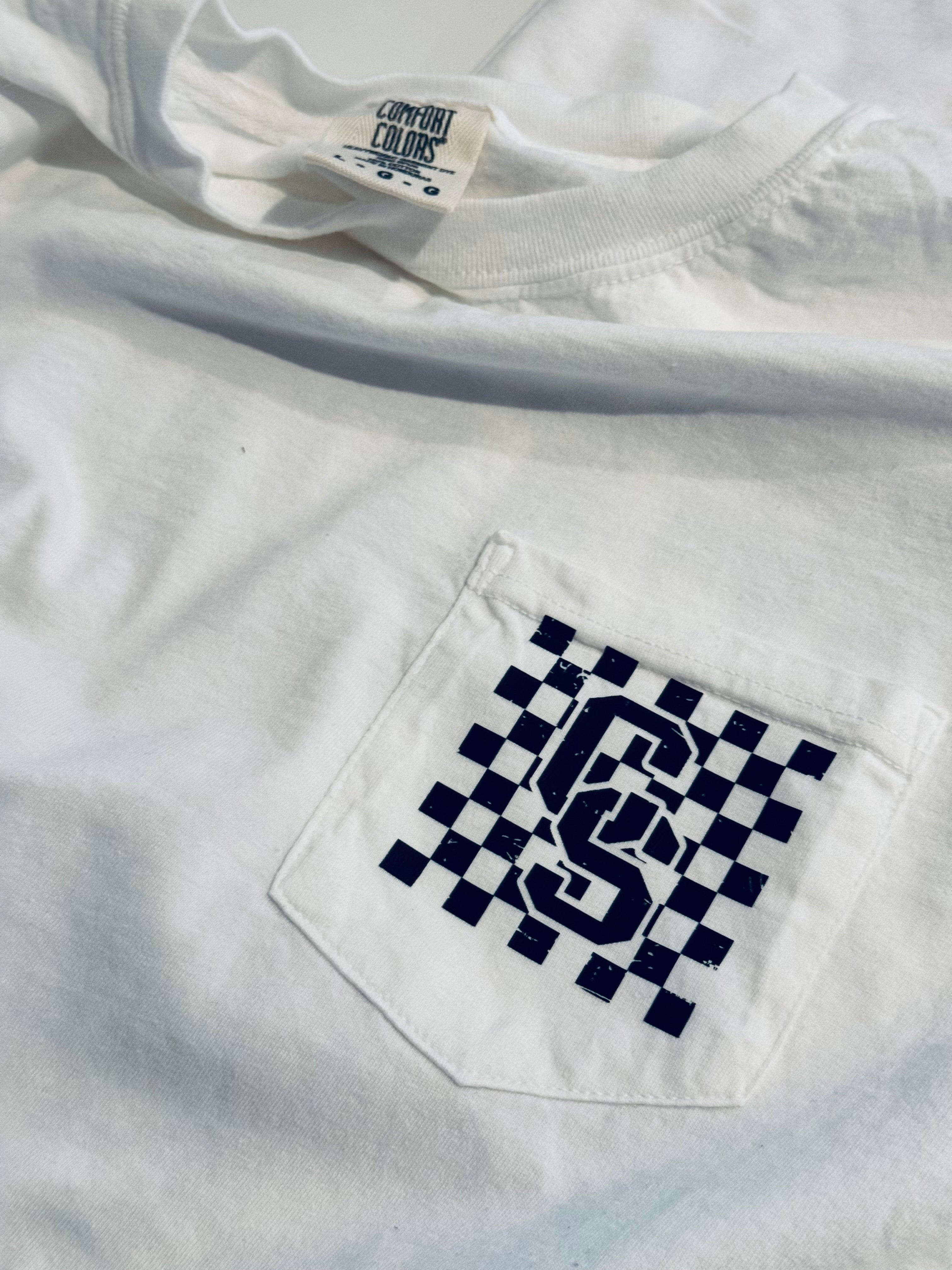 Checkered Falcons Long Sleeve Shirt (White w/Black)