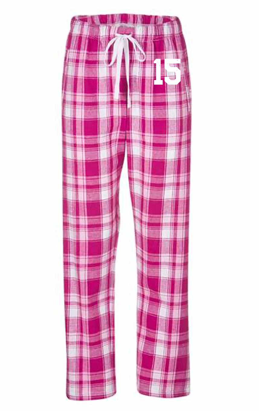 Plaid PJ Pants with Number