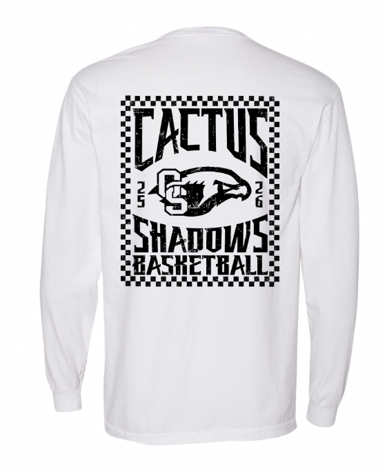 Checkered Falcons Long Sleeve Shirt (White w/Black)