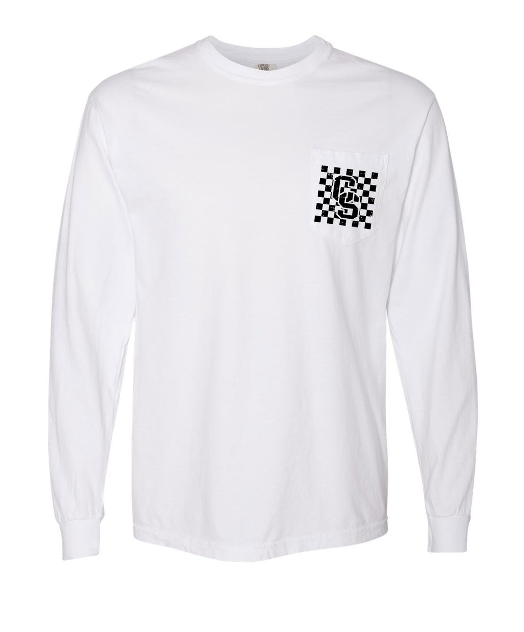 Checkered Falcons Long Sleeve Shirt (White w/Black)